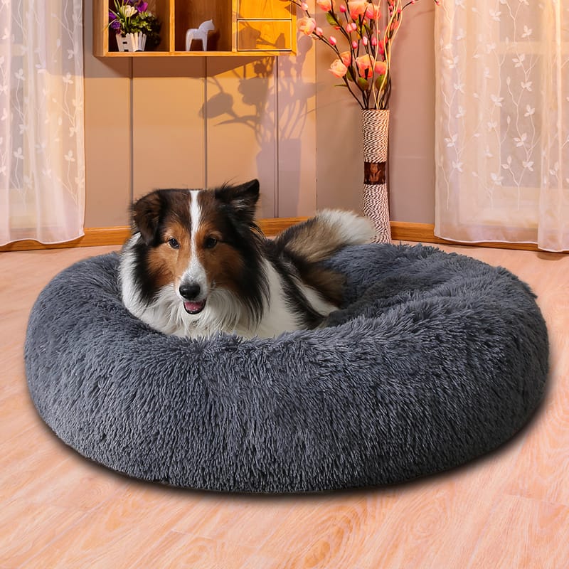 Fluffy Donut Pet Bed with Zippered Cover