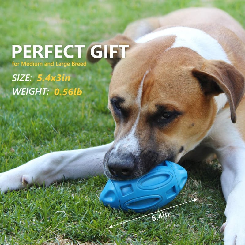 Squeaky Rubber Rugby Ball Dog Toy