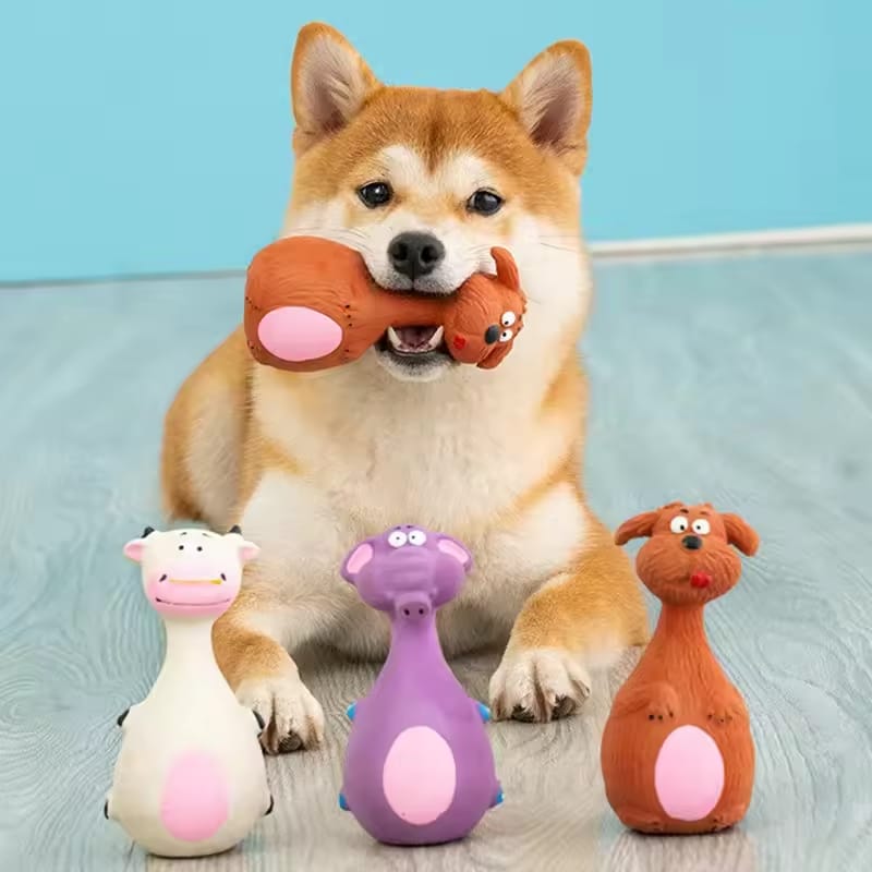 Latex Dog Chew Toys with Sound, 4-Pack