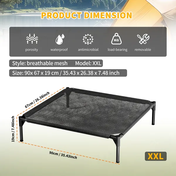 XXL Elevated Mesh Pet Bed, Breathable