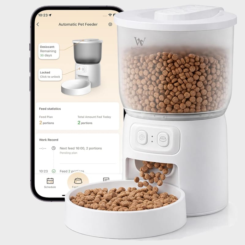 Wi-Fi Automatic Cat Feeder with App & Portion Control