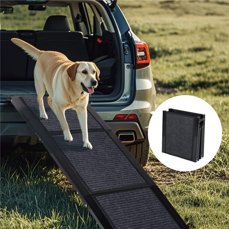 Folding Dog Ramp for Cars, 65" x 17", Non-Slip, Up to 250 Lbs