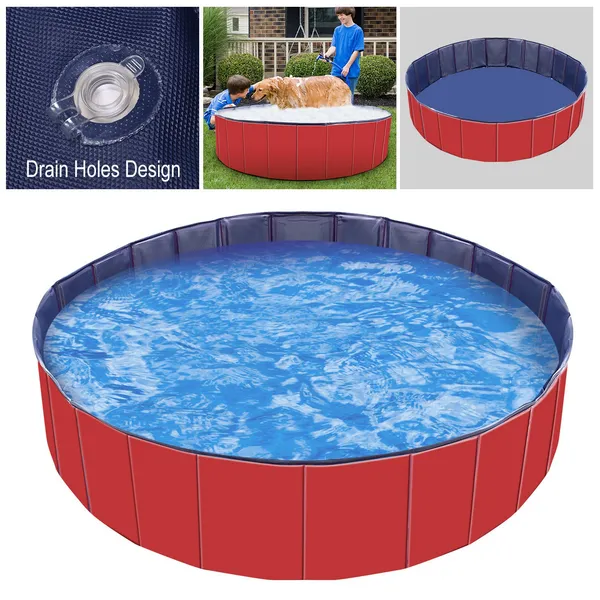 Foldable Pet Swimming Pool, 63"