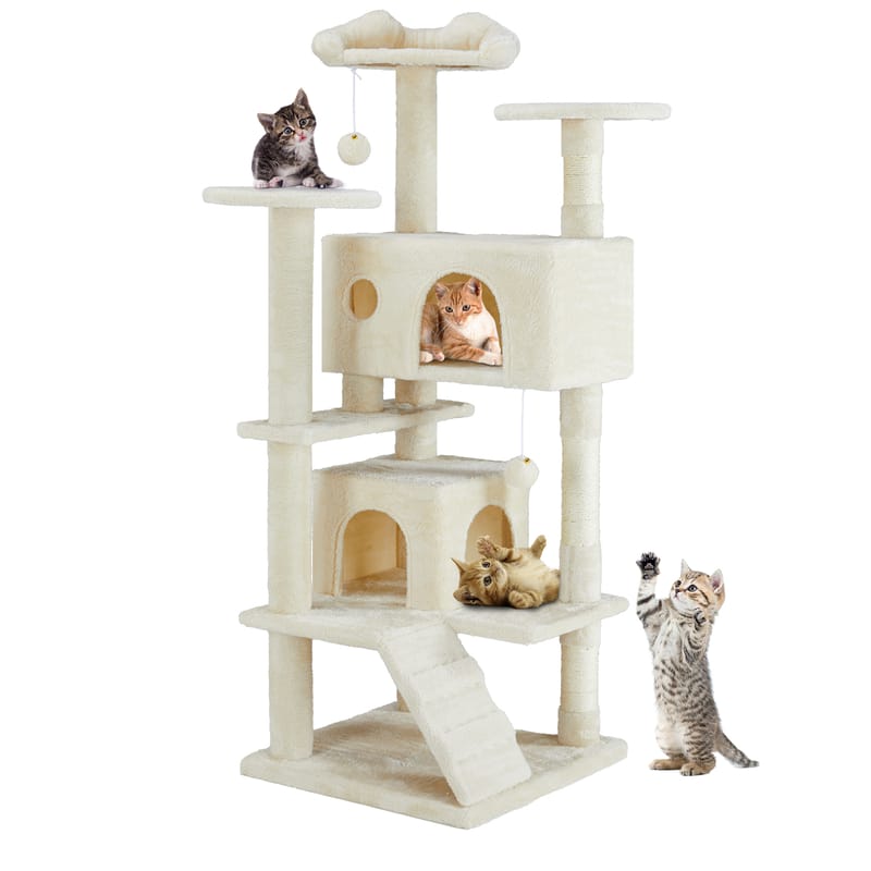 Multi-Functional Cat Tree Climbing Frame, Beige