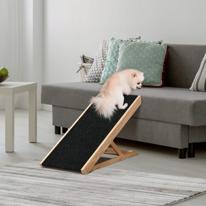 Foldable Adjustable-Height Pet Ramp, Non-Slip, 35.5" x 16" x 24", Black