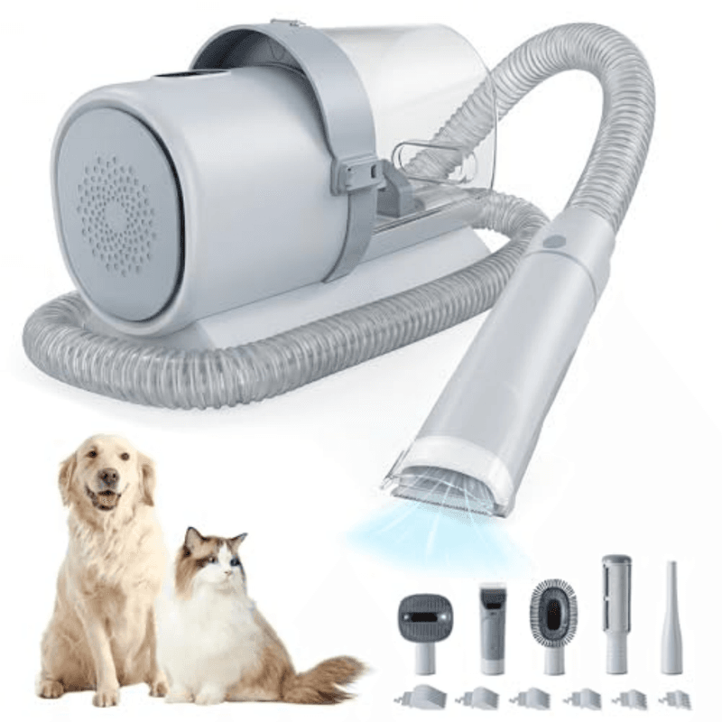 Dog Grooming Clippers with 2.5L Cup, 3 Suction Modes, Cordless, 5 Tools