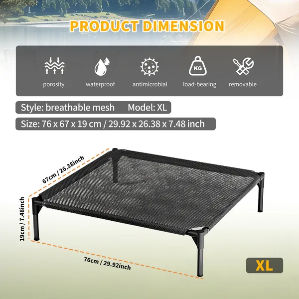 XL Elevated Mesh Pet Bed, Breathable